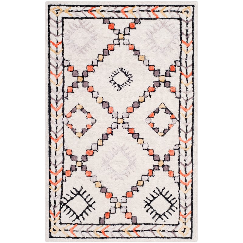 SAFAVIEH Handmade Bellagio Sarolta Trellis Wool Rug - 2'6" x 4' - Ivory/Multi