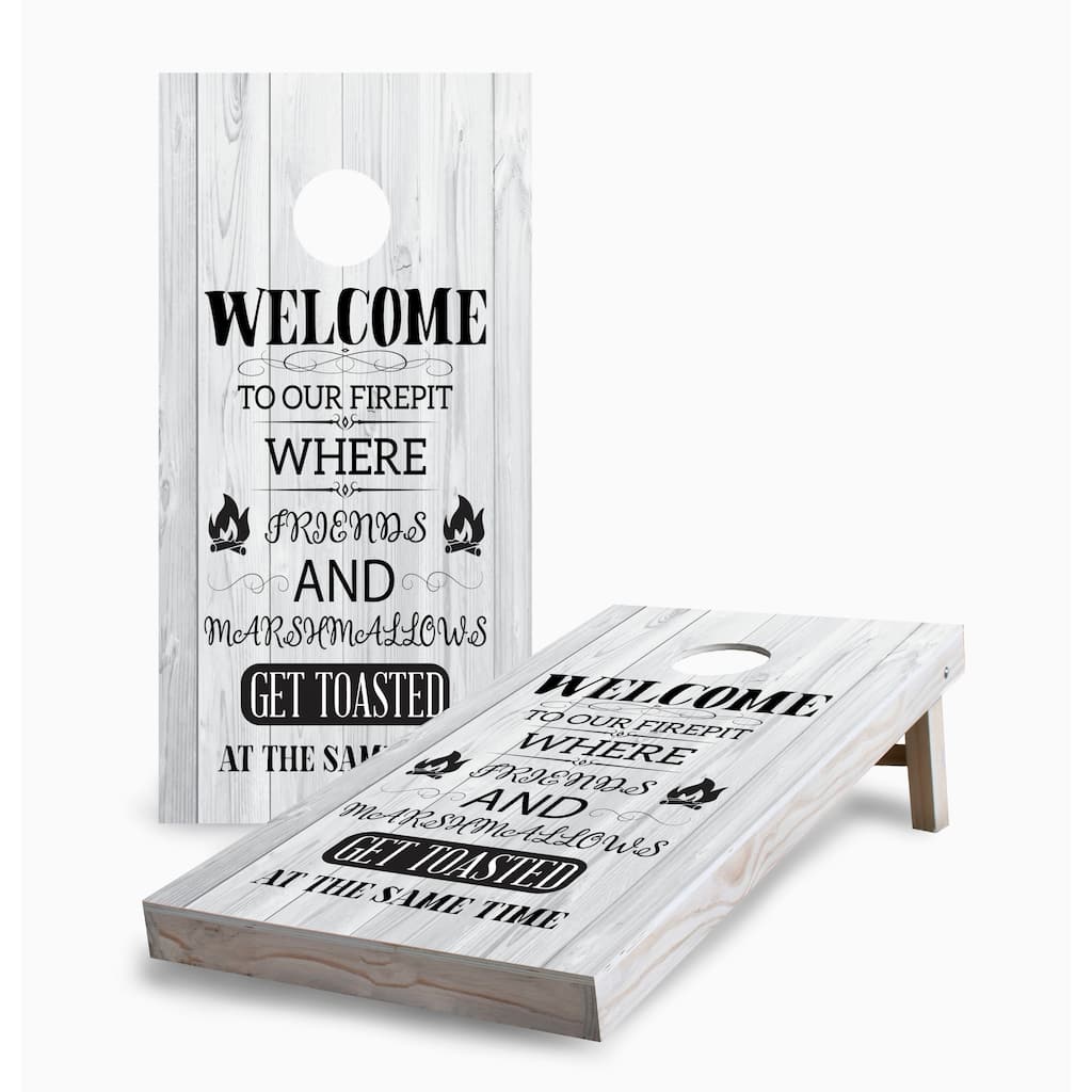 Campfire with Friends Corn Hole Board Set with Carry Case