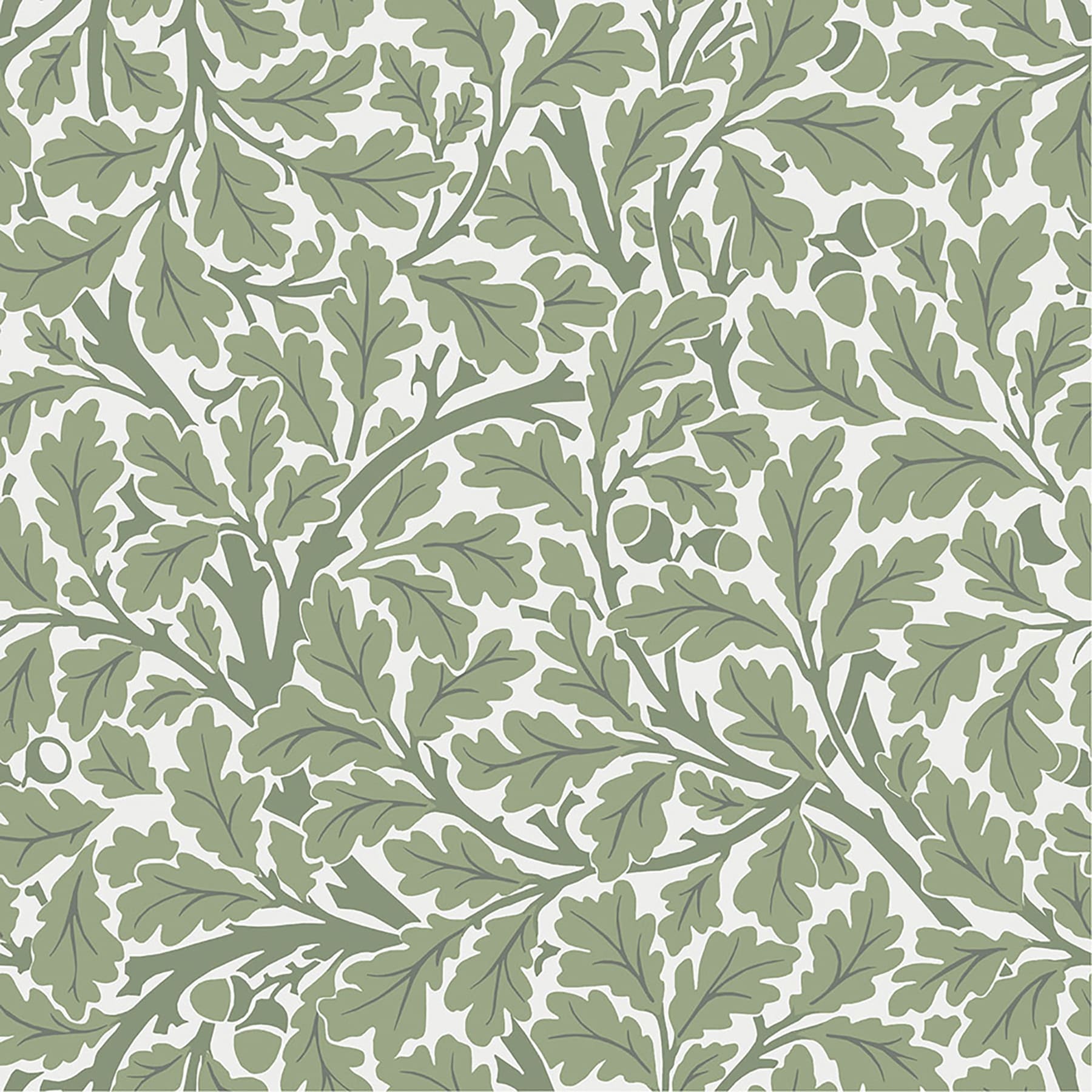 A-Street Prints Oak Tree Green Leaf Wallpaper