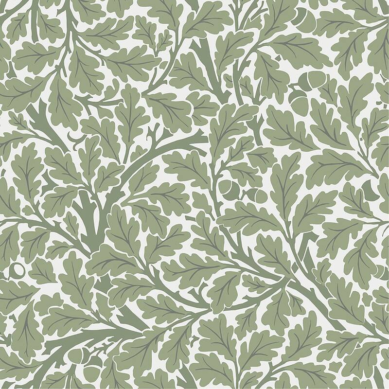 A-Street Prints Oak Tree Green Leaf Wallpaper