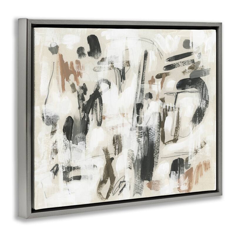 Stupell Chaotic Earthy Strokes Framed Floater Canvas Wall Art Design By June Erica Vess