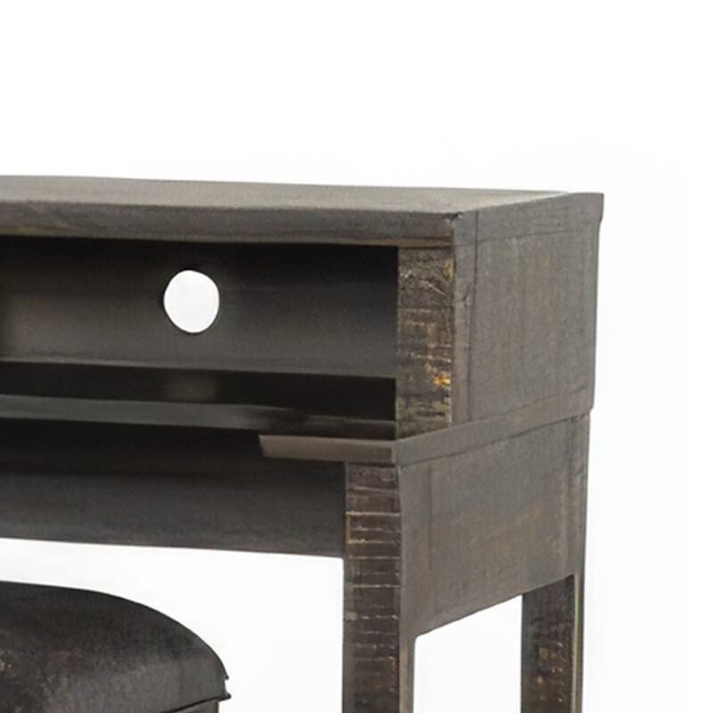 Flint Console Table with 3 Compartments, 74 Inch, Dark Brown Mahogany
