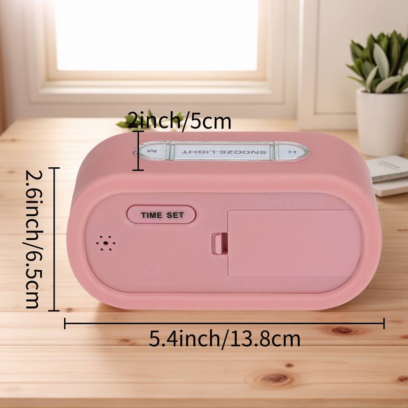 Oval Digital Alarm Clock for Bedroom, Alarms with Big Numbers Display, Adjustable Alarm Snooze 5.4 x 2.6 x 2 inch