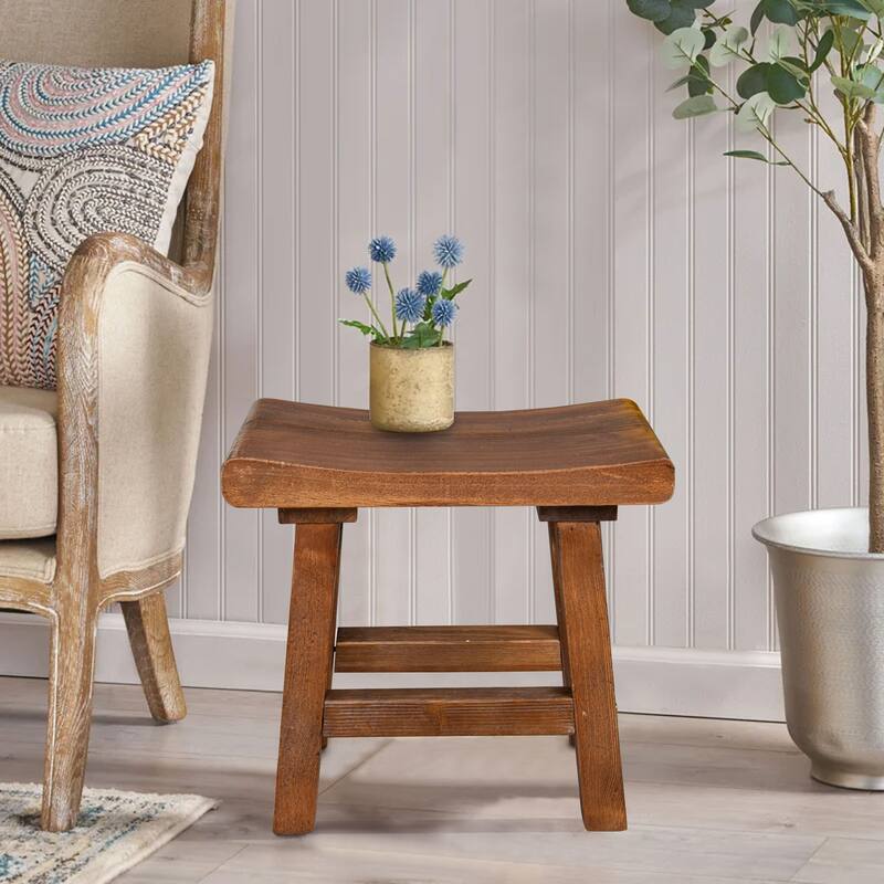 Home Soft Things Old Pine Wood Stool 20"x14"x18.5"H - Wood