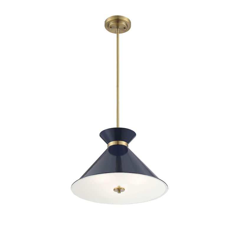 Savoy House Lamar 18" Wide Pendant with Metal Shade and Accented Band