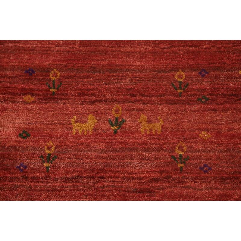 Striped Gabbeh Oriental Area Rug Handmade Bedroom Silk Carpet - 8'5"x 11'7"