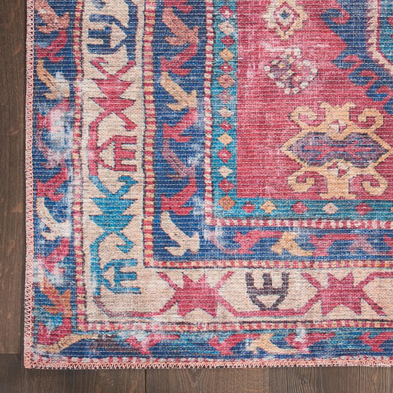 New Concept Washables Machine Washable Vintage Boho Medallion Area Rug
