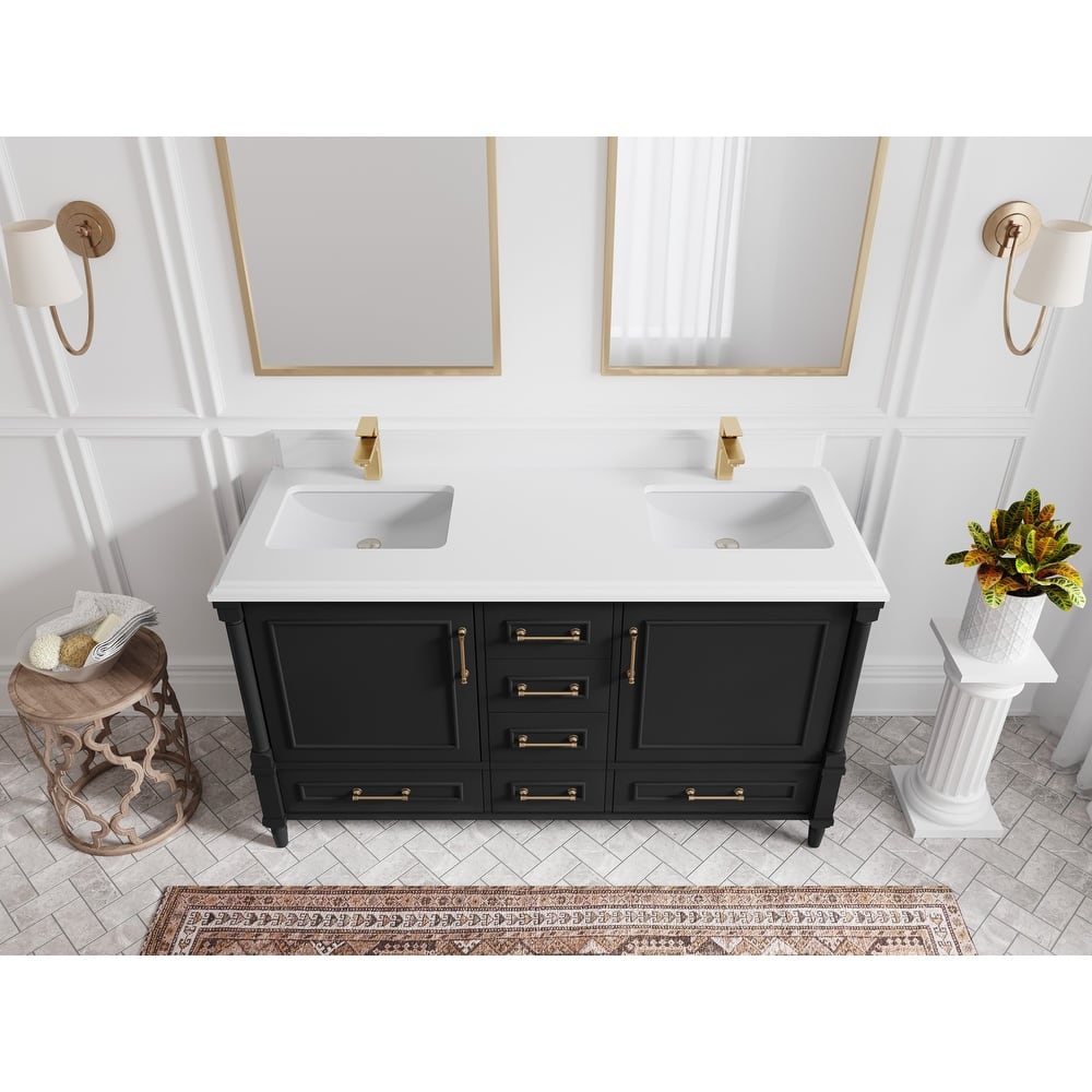 Willow Collections 60 in. W x 22 in. D Aberdeen Double Sink Bathroom Vanity with Countertop