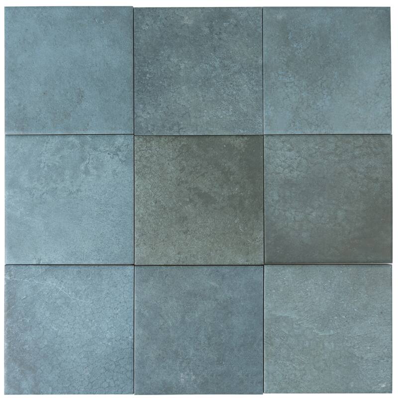 Zahara 6x6 Dusty Blue Porcelain Zellige Square Wall and Floor Tile (5.38 sq ft/case) - 22 Pack