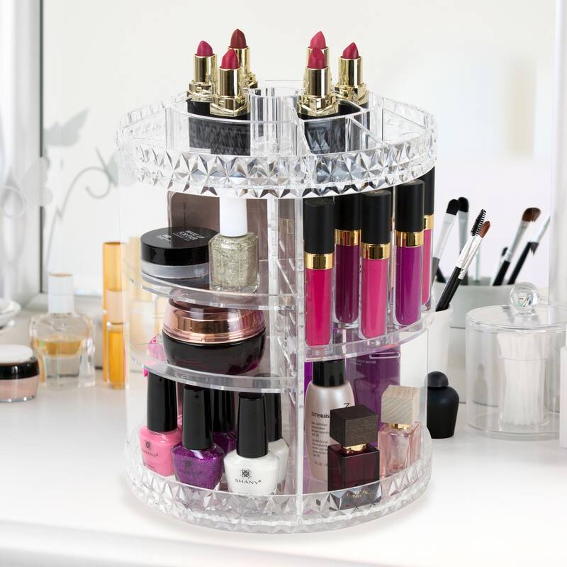 Makeup Organizer 360-Degree Rotating Cosmetic Storage Box
