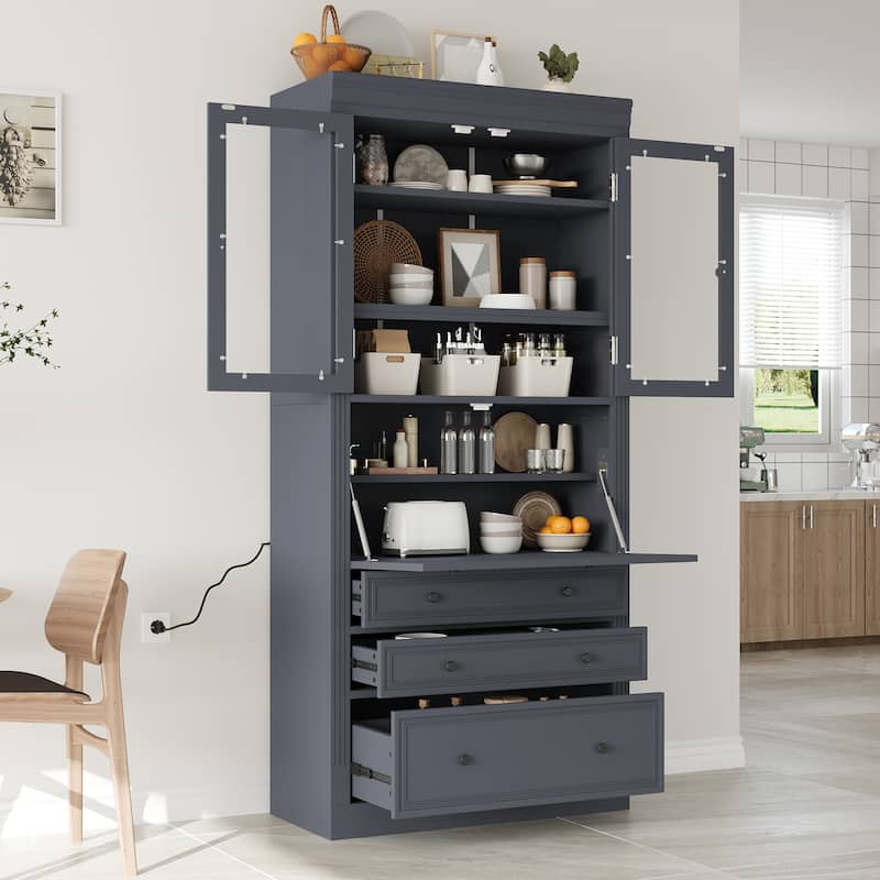 Freestanding Kitchen Pantry Storage Cabinet