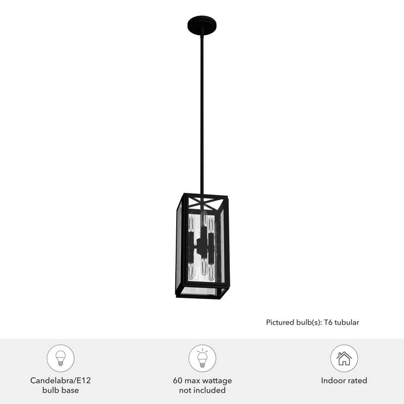 Hunter Felippe 6-Light Pendant w/Clear Seeded Glass, Modern Farmhouse, Industrial - Island, Dining, Entry, Bedroom, Hallway