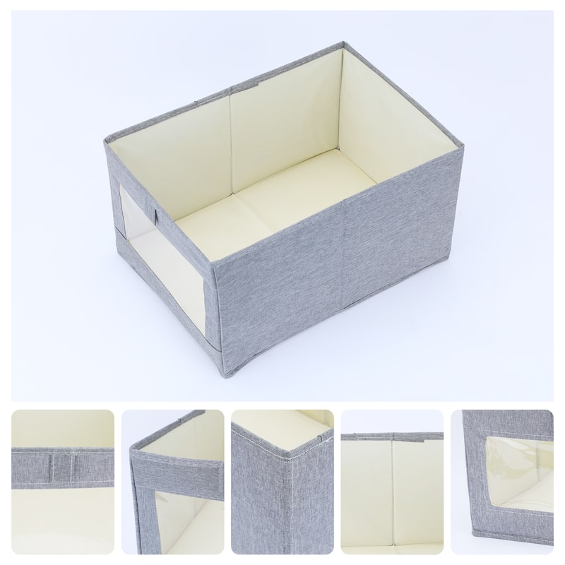 Storage Cube, Fabric Storage Bin for Shelves Closet, 1 Pack Collapsible Storage Basket for Organizing Clothes Blankets Books - 10x14x2"