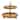 Natural Wood Beaded Two-Tiered Tray