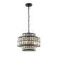 preview thumbnail 14 of 15, AloaDecor Modern Crystal Chandelier Matte Black Finish Tiered Drum Pendant Light for Small Spaces Dining Room Entryway