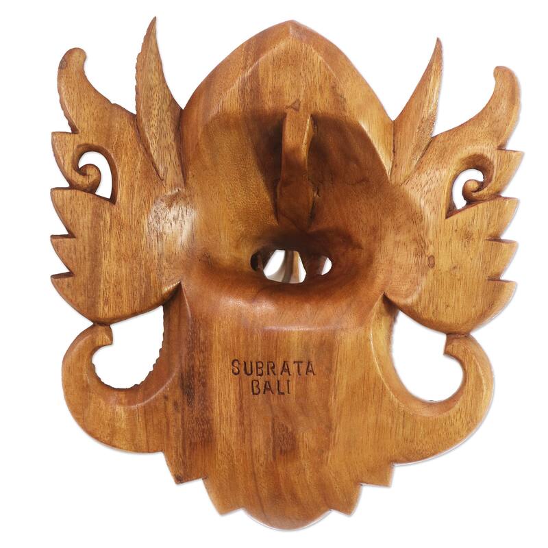 Novica Handmade Mighty Eagle Garuda Wood Mask