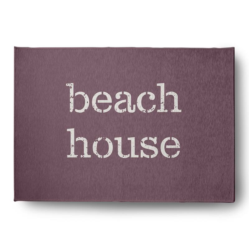 Beach House Nautical Chenille Rug - Dusty Purple - 5' x 7'