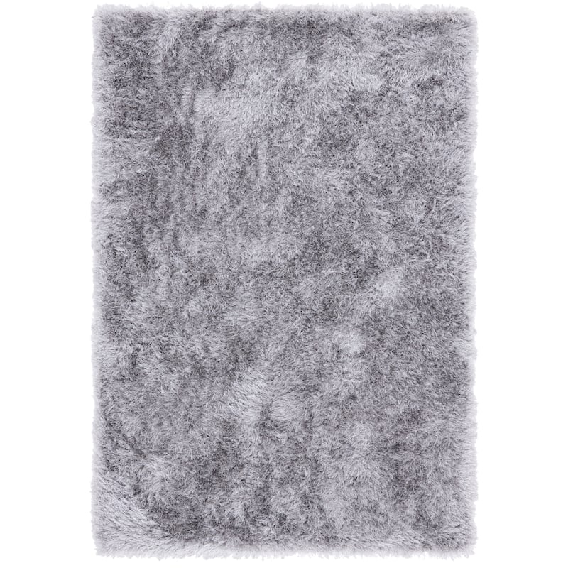 SAFAVIEH Vegas Shag Abelia 3-inch Extra Thick Polyester Rug - 4'5" x 6'5" - Grey