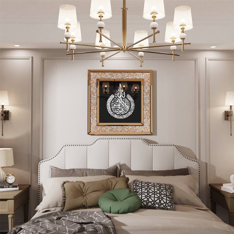 Attracting Islamic Art Wall Mirrored w/Crushed Diamonds for Home Decor