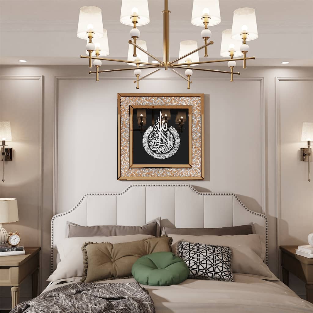 Attracting Islamic Art Wall Mirrored w/Crushed Diamonds for Home Decor