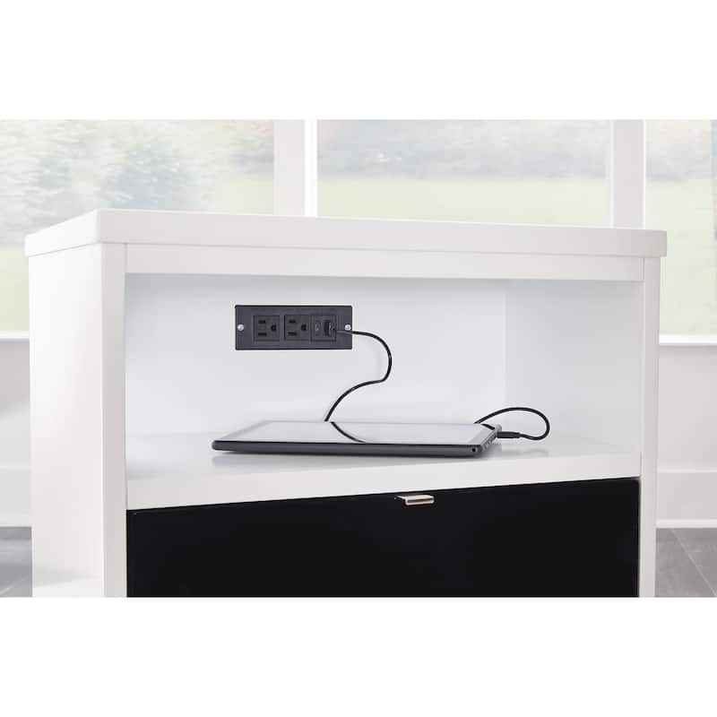 Signature Design by Ashley Gardoni White/Black Chairside End Table - 19.75" W x 24.25" D x 25" H