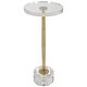 preview thumbnail 1 of 2, Uttermost 22908 Groove 10" Wide Crystal Top and Iron Accent Table Crystal
