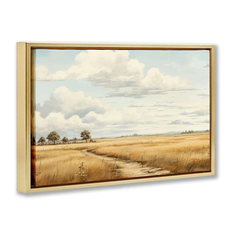Stupell Path Through Vast Grassland Framed Floater Canvas Wall Art Design By LSR Creative Studio