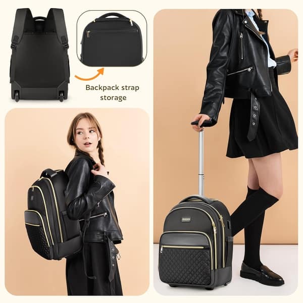 Luggage Backpacks On Wheels For Adults Small Rolling Backpack For Women, Lightweight Travel Backpack With Luggage Backpacks On Wheels For Adults Small Rolling Backpack For Women, Lightweight Travel Backpack With