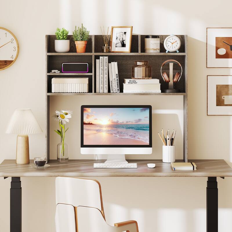 Gymax 3-Tier Desktop Bookshelf w/ 6 Shelves Desk Organizer for