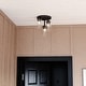preview thumbnail 7 of 9, Park Ridge 3-Light Semi Flush Mount Lighting Fixture, Clear Cylinder Glass Shade Low Ceilings, Hallway, Kitchen