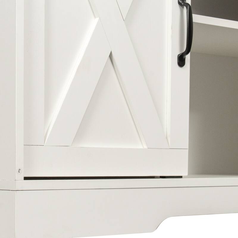 TV Stand Sliding Barn Door Modern&Farmhouse Wood Entertainment Center