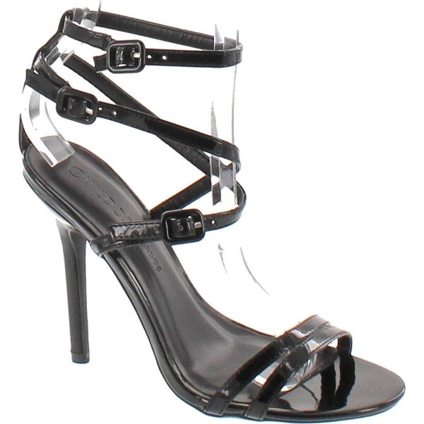 Wild Diva Women's Adele 163 Faux Leather Strappy Ankle Strap High Heel - Black