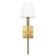 preview thumbnail 29 of 34, 1-Light Wall Sconce with White Fabric Shade