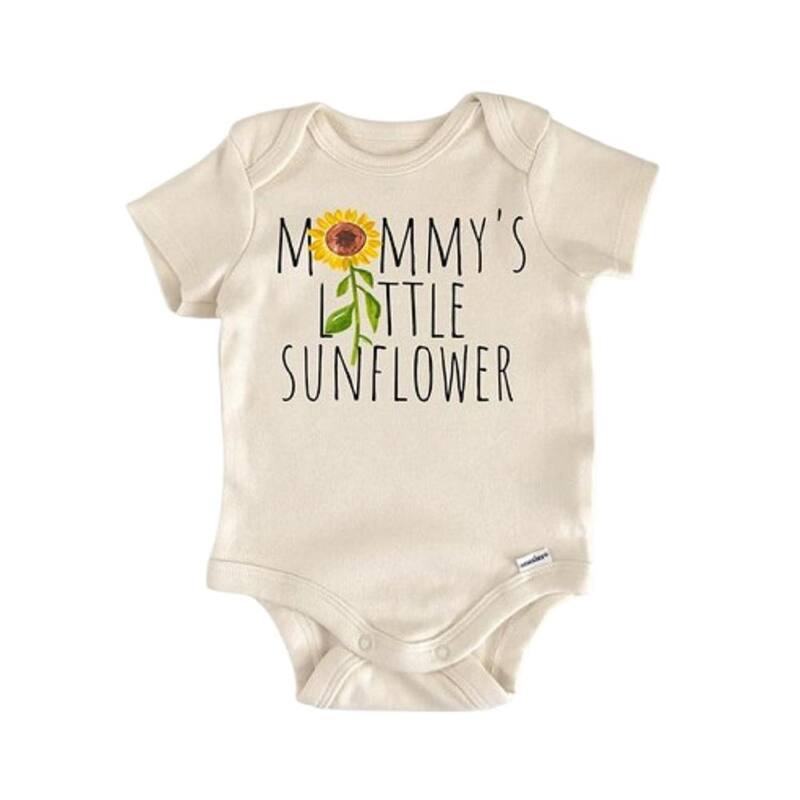 Sunflower Floral Spring - Baby Boy Girl Clothes Infant Bodysuit Funny Cute Newborn - Pink - 0-3M