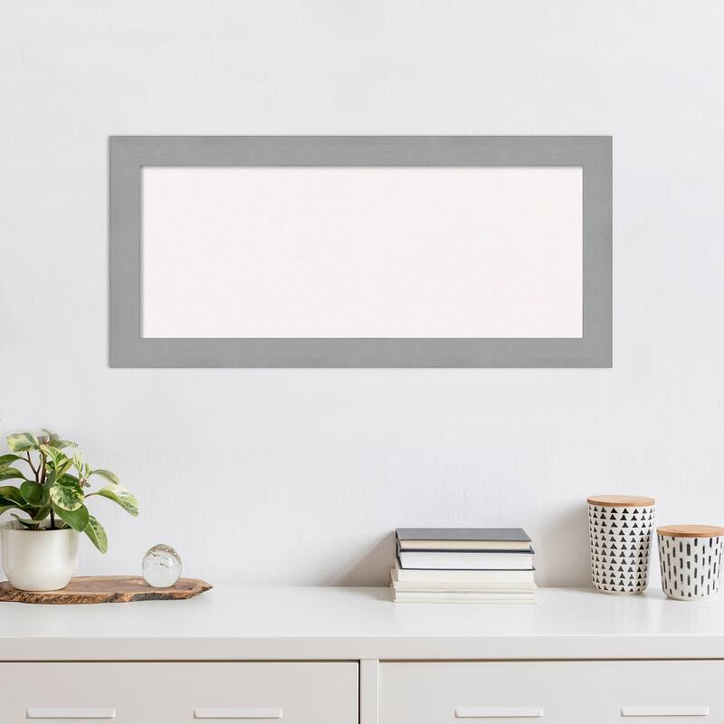 Brushed Framed White Corkboard Bulletin Board
