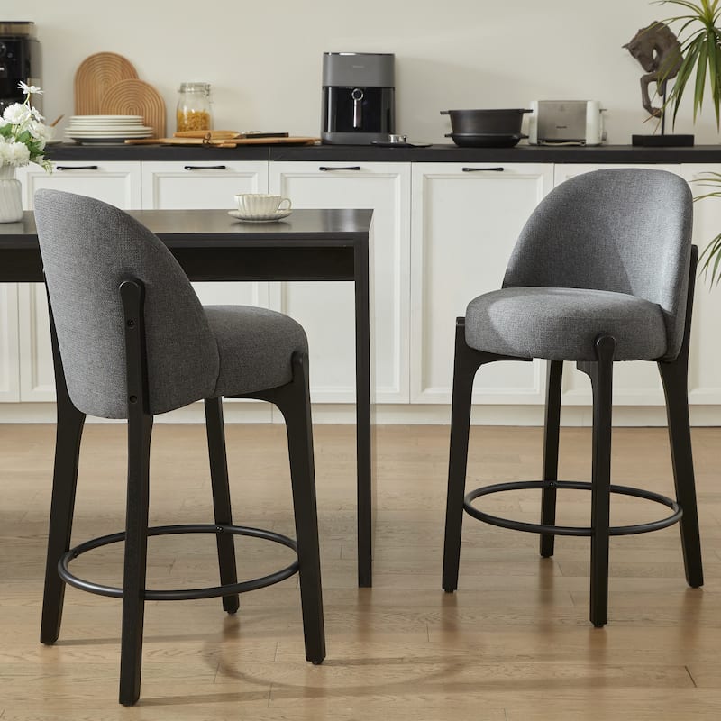 set of 4 Upholstered Counter Height Bar Stools