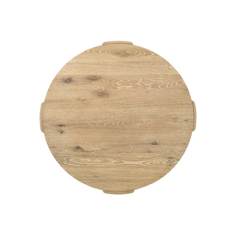 Bowny 47 Inch Dining Table, Round Top, Natural Oak Brown Finish, Solid Wood