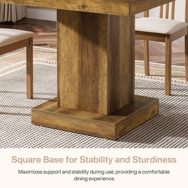 Rustic Suqare Kitchen Dining Table for 4, Dinner Table For Small Spaces, Dining Room - 31.5" L x 31.5" W x 29.53" H