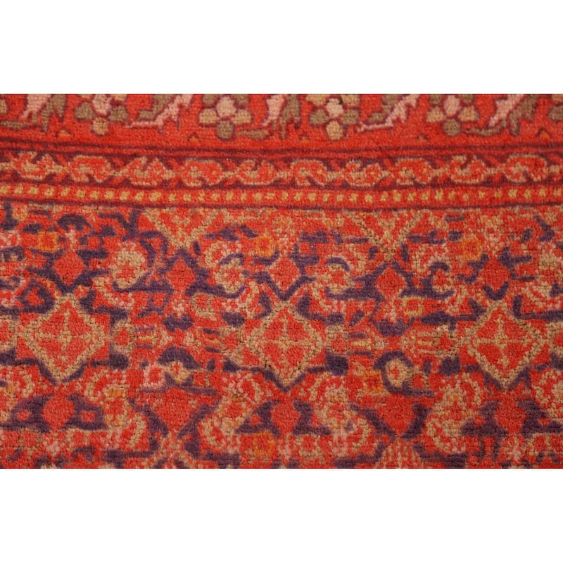 Geometric Malayer Antique Persian Runner Rug Handmade Wool Carpet - 3'3" x 9'2"