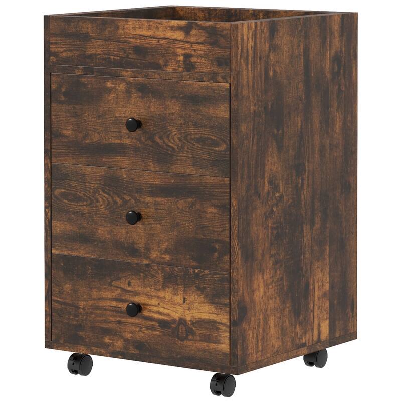 3 Drawer Home Office Storage Cabinet, Office Drawer on Wheels with Removable Tray, Under Desk Printer Stand with Storage
