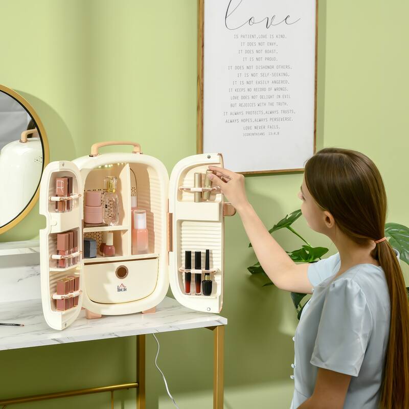 HOMCOM 12 L Portable Mini Makeup Fridge for Skincare - N/A