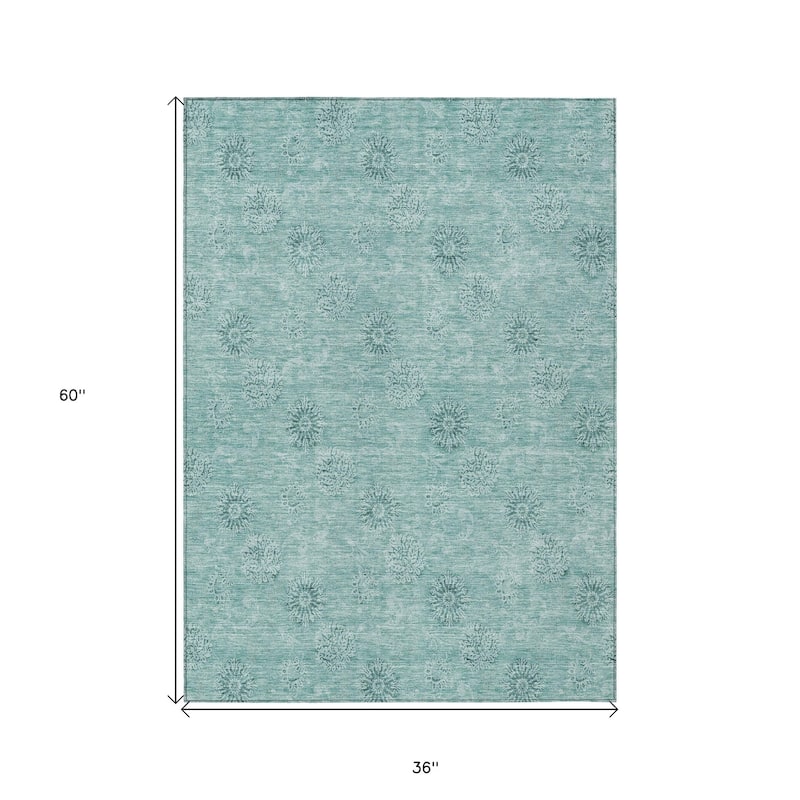 HomeRoots Floral Transitional Rectangle Outdoor Rug