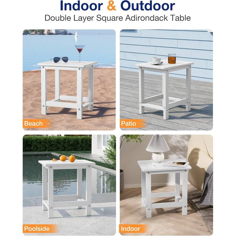 WINSOON HIPS All Weather Outside Table Adirondack Side Table