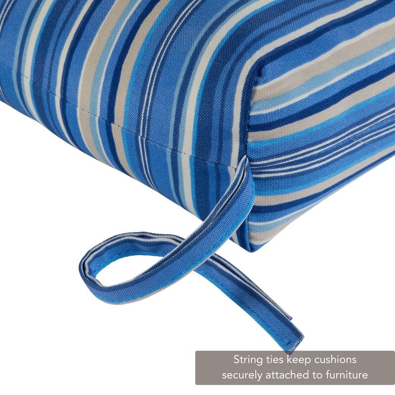Coastal Stripe 18-inch x 51-inch Outdoor Bench Cushion (Cushion Only)