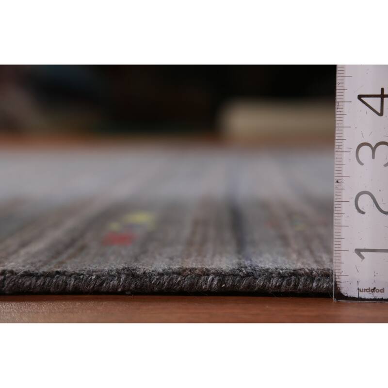 Hand Knotted Oriental 100% Wool Carpet Tribal Tribal Greys & Charcoal Gabbeh Area Rug - 8' 2'' X 8' 3''