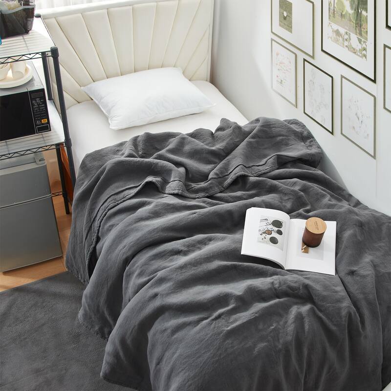 Dark Sky Reserve® - Portugal Made 100% Linen Oversized Comforter - Charcoal Gray