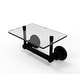 preview thumbnail 5 of 14, Allied Brass Washington Square Collection Two Post Toilet Tissue Holder with Glass Shelf Matte Black