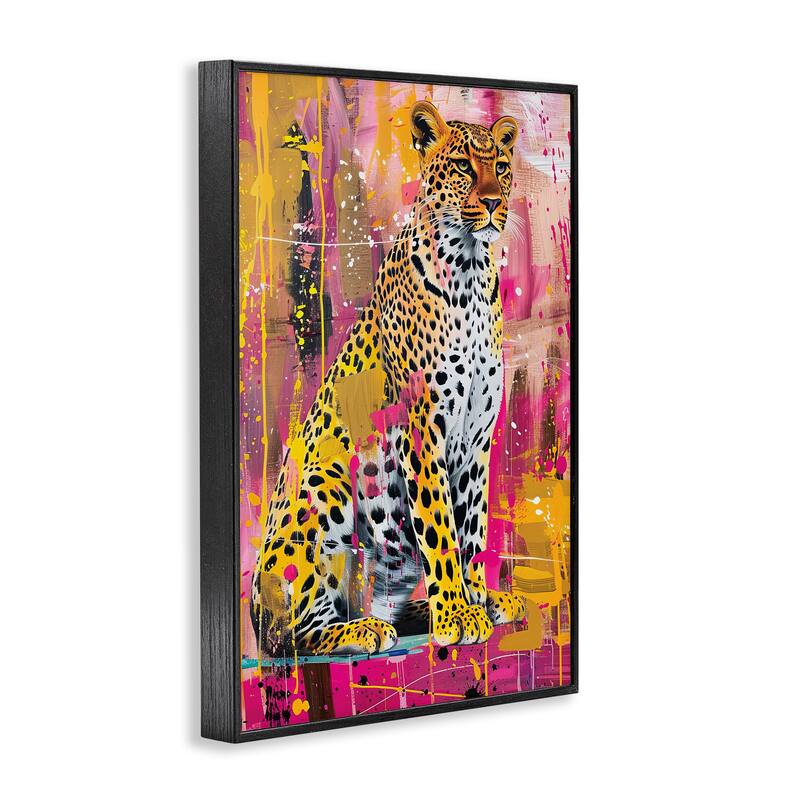 Stupell Urban Abstraction Cheetah Framed Giclee Art Design By LSR Design Studio