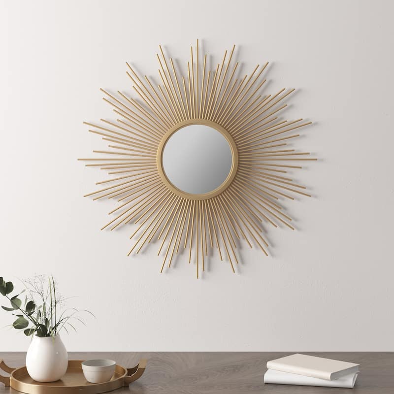 Madison Park Fiore Sunburst Wall Decor Mirror - 29.5" Dia - Gold