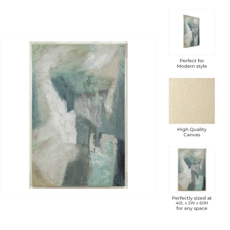 Canvas Wall Art Wood Frame Abstract Textured Tall Design - 60" Multi